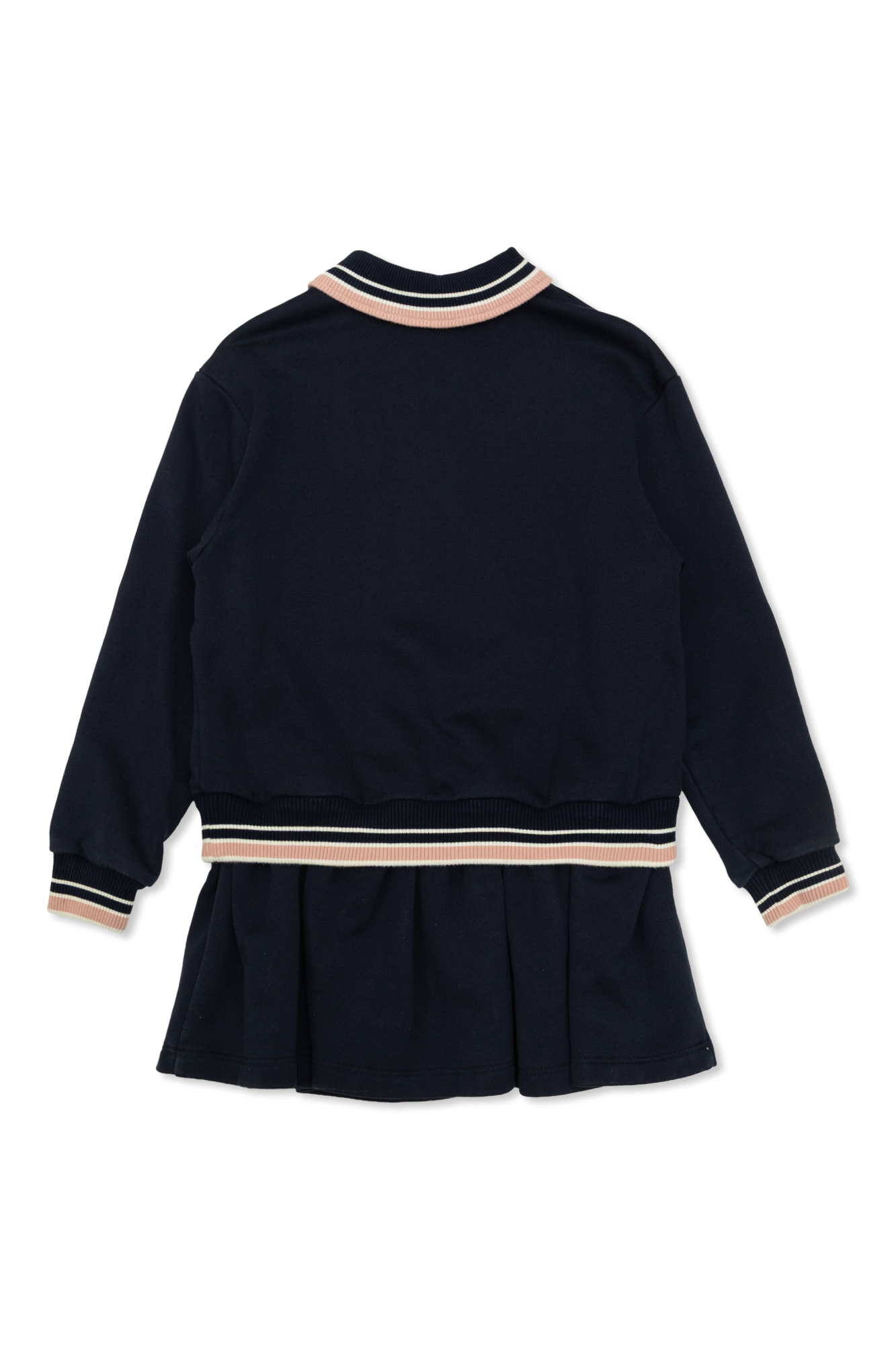 Navy blue Cotton dress with logo patch Dolce & Gabbana Kids